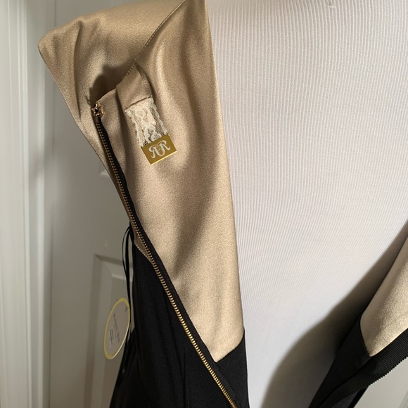 NWT, dress, Gorgeous Rachel Roy, black/Champaign - Picture 7 of 8